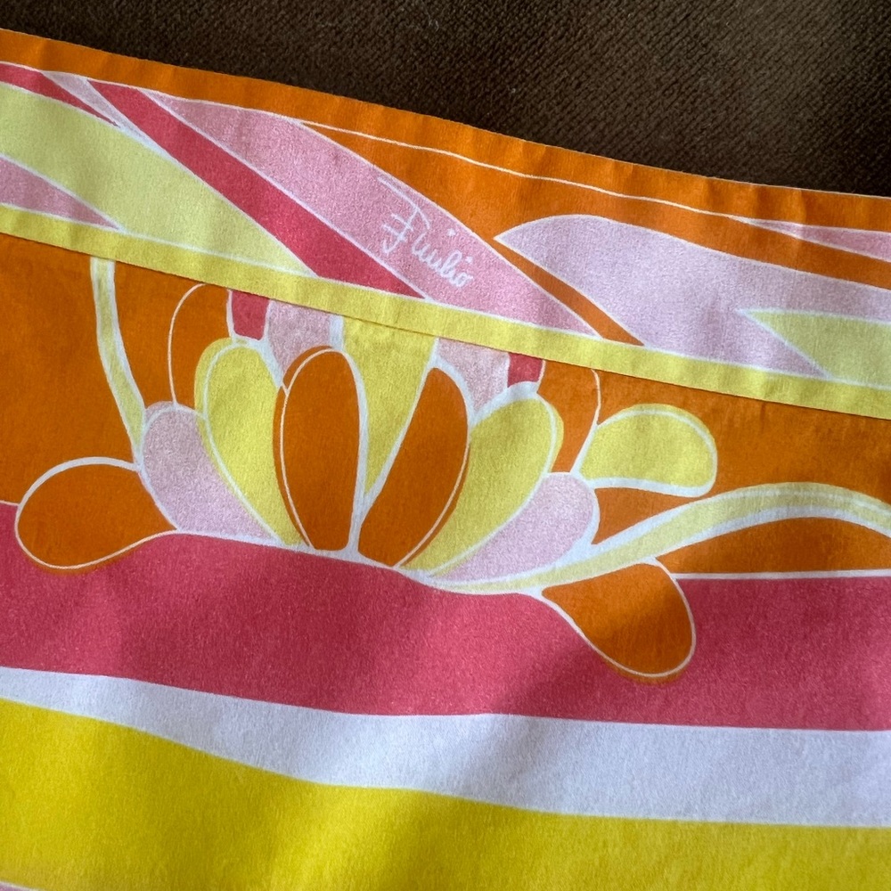 Emilio Pucci Yellow Orange Pink White Printed Mini Dress - Picture 8 of 10